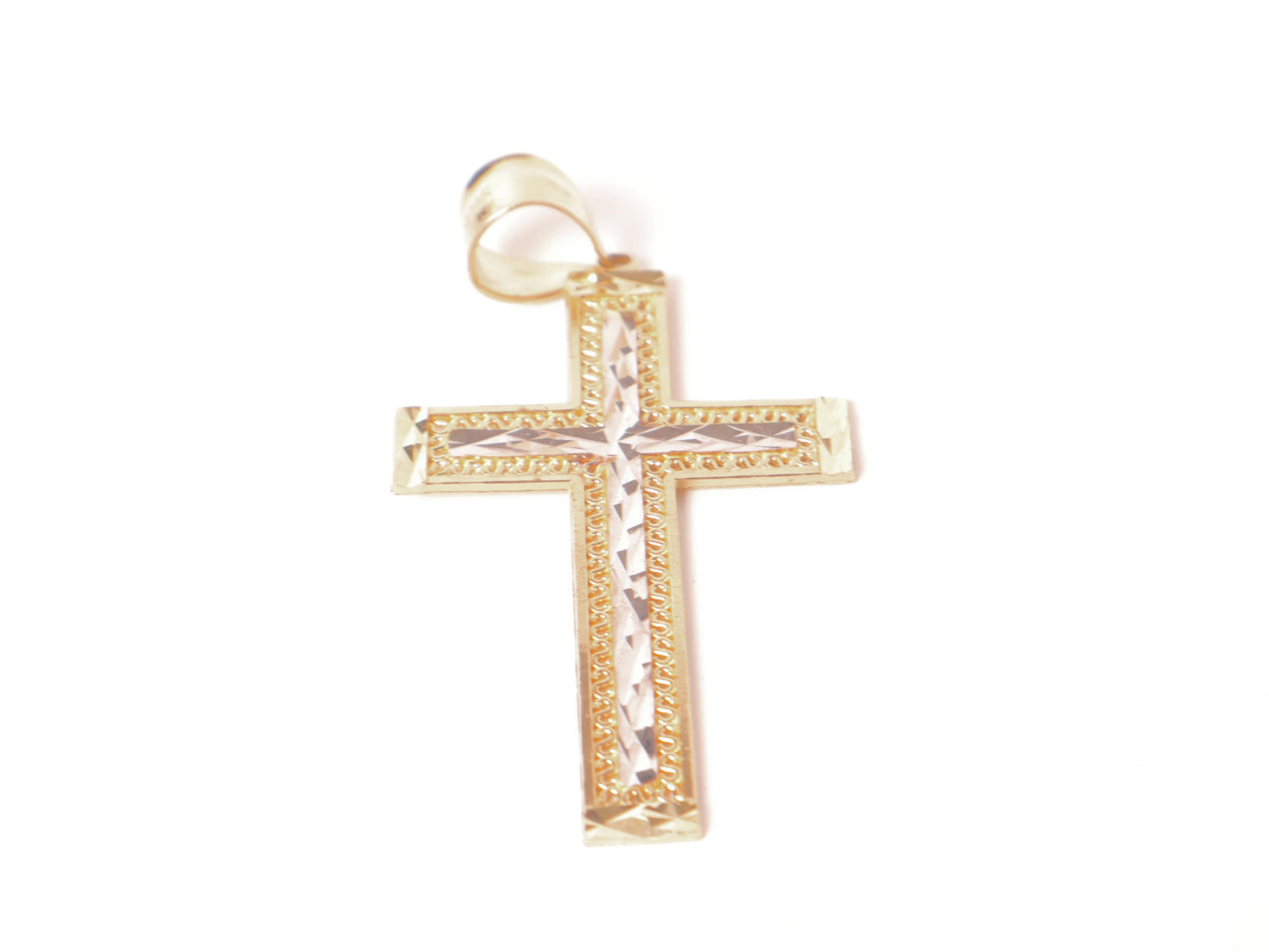 14k Gold Diamond Cut Crucifix