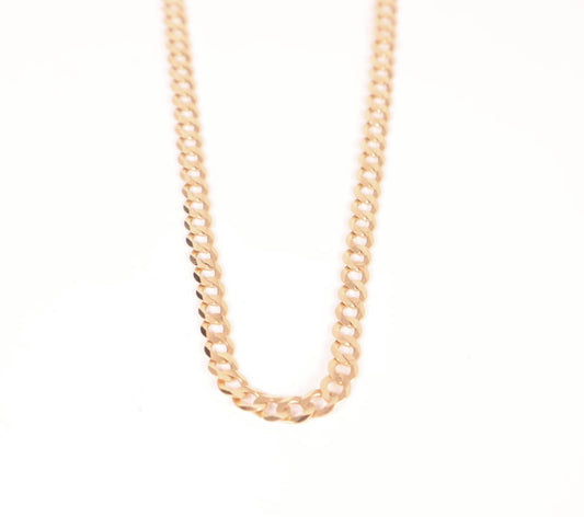 Solid 14k Gold Curb Chain (4mm)