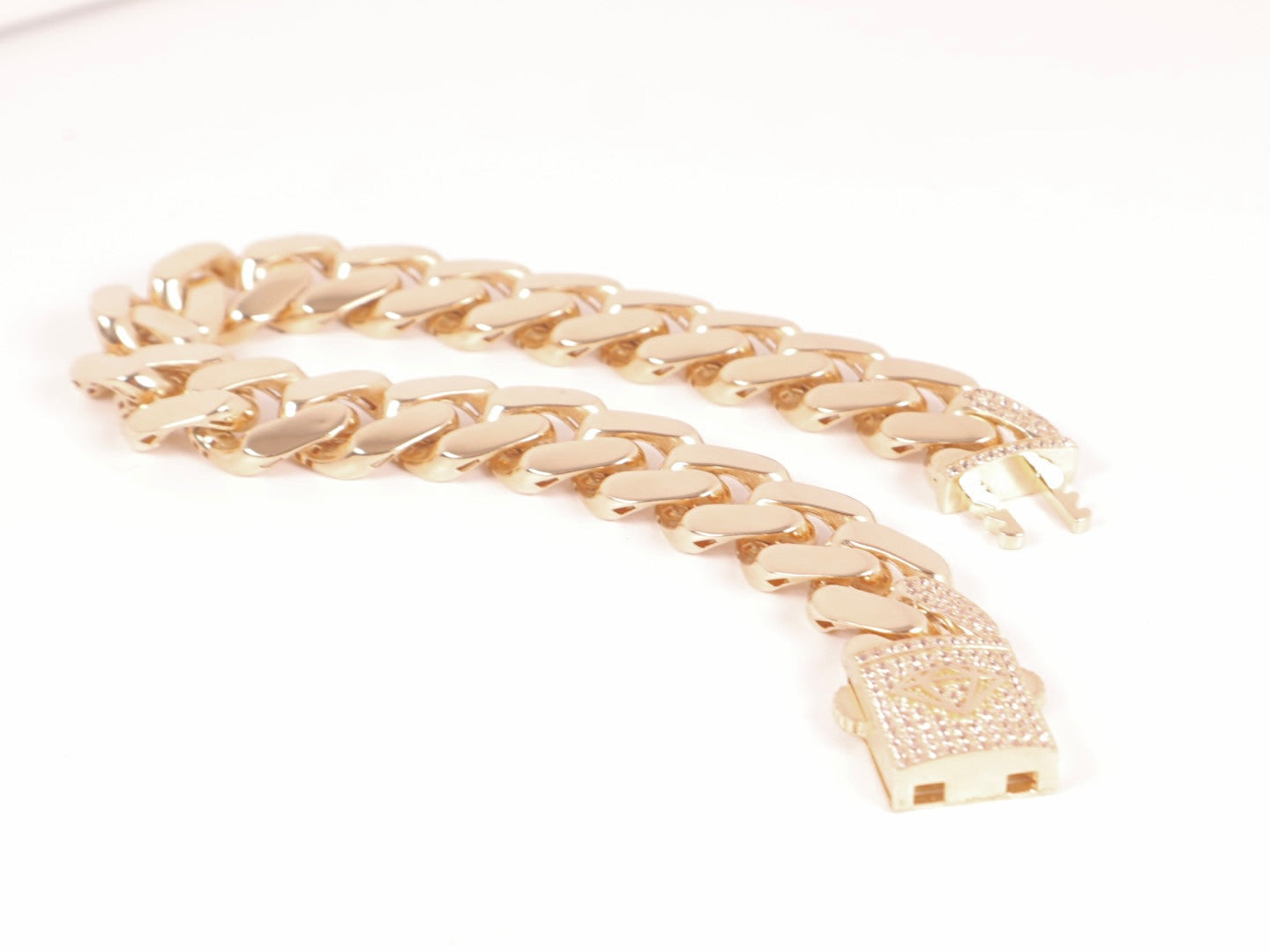 14k Gold Hollow Miami Cuban Bracelet (13mm)