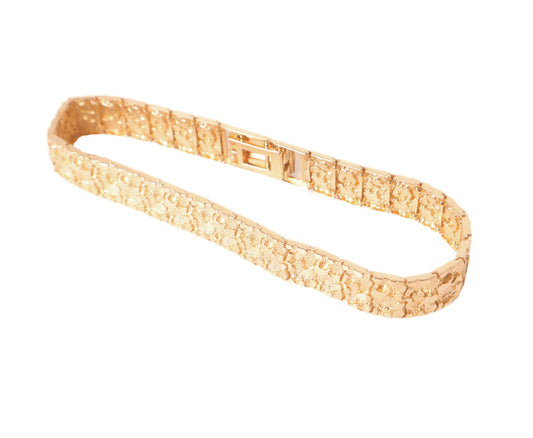 14k Gold Nugget Bracelet (10mm)