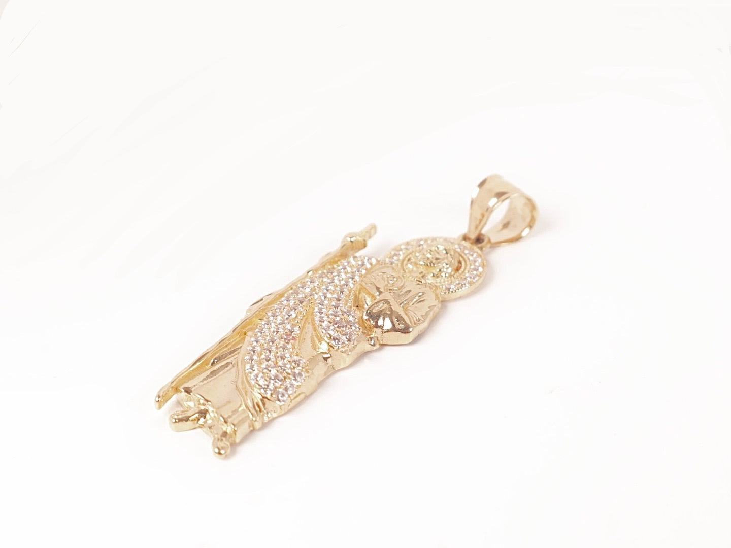 14k Gold Cz Saint Jude Pendant