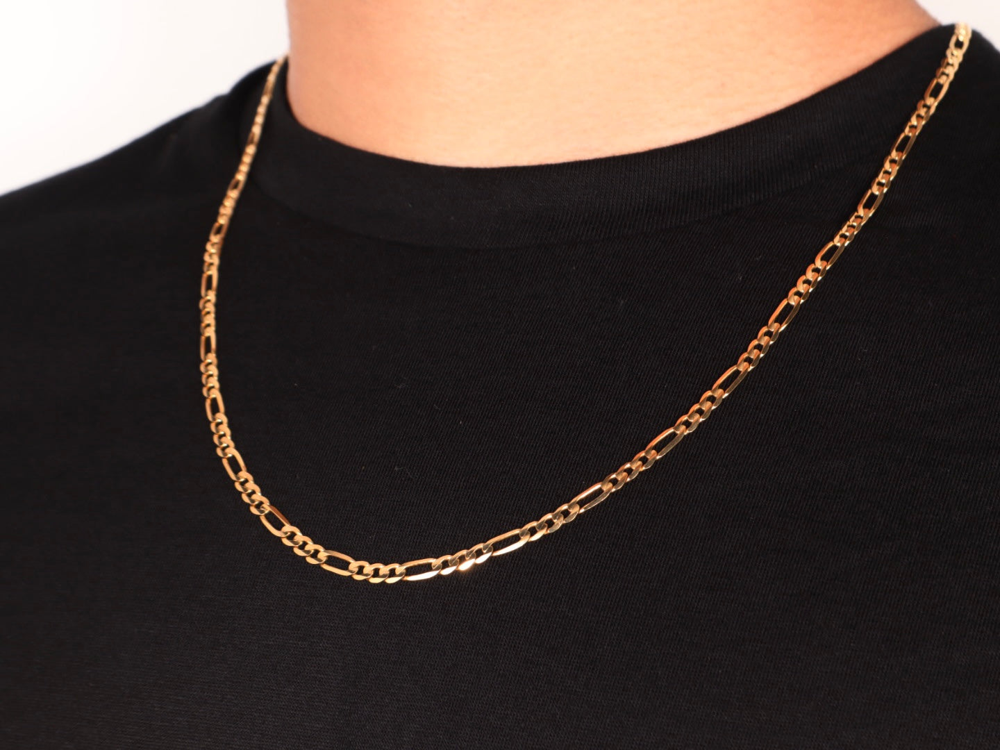 Solid 14k Gold Figaro Chain (4mm)