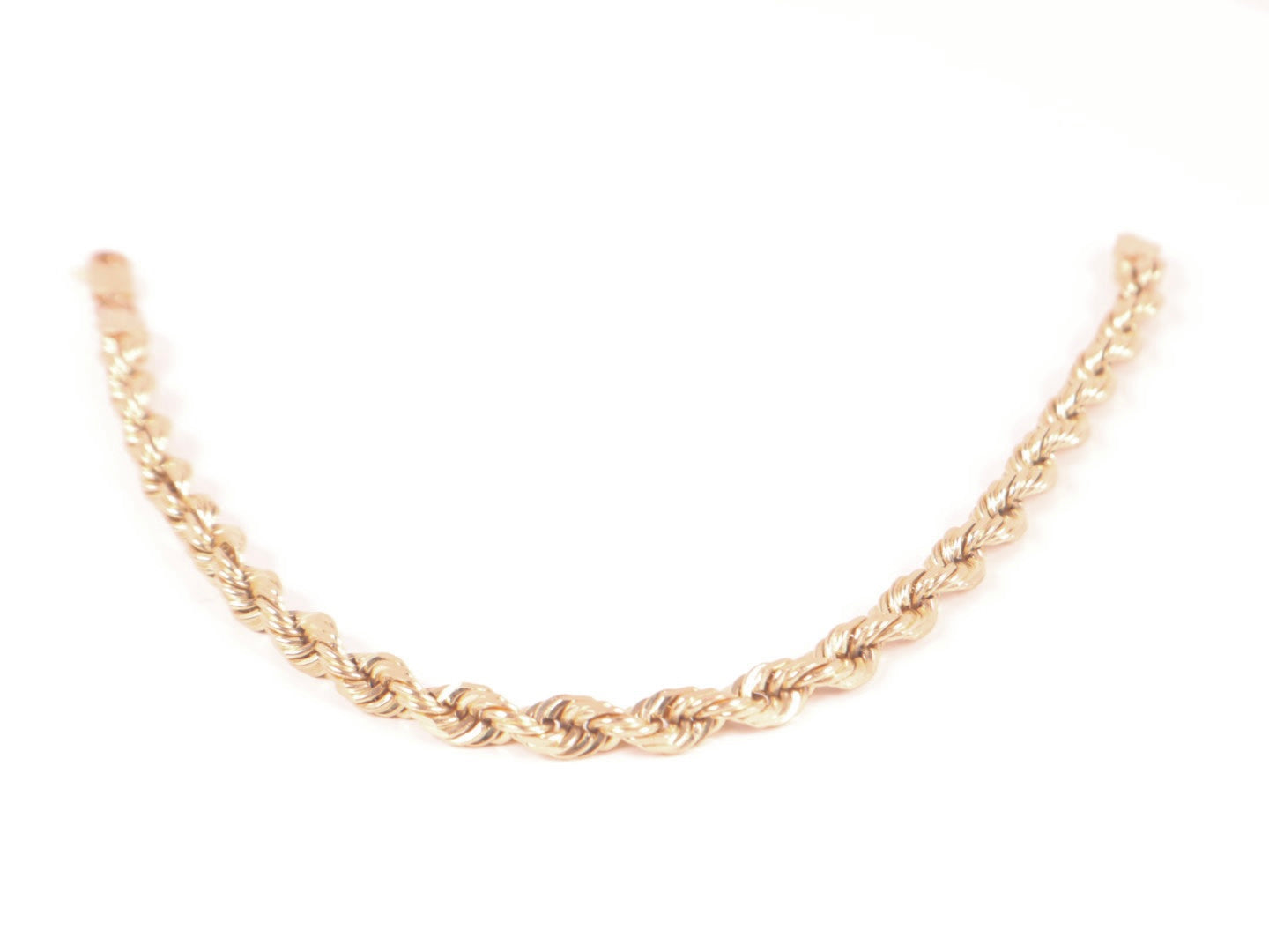 Solid 14k Gold Rope Bracelet (5mm)