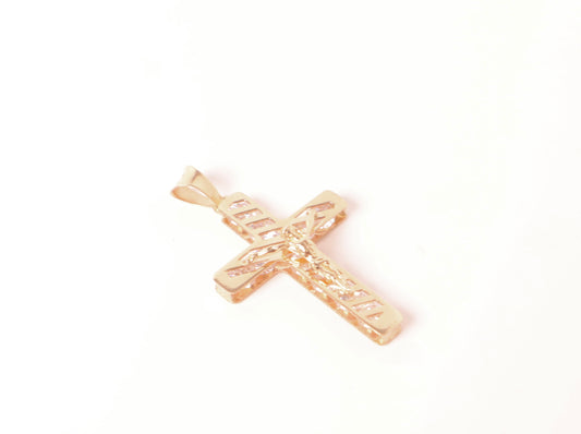 14k Gold Crucifix Jesus Pendant