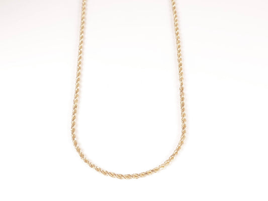 Solid 14k Gold Rope Chain (3mm)