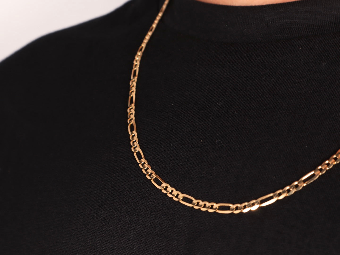 Solid 14k Gold Figaro Chain (4mm)