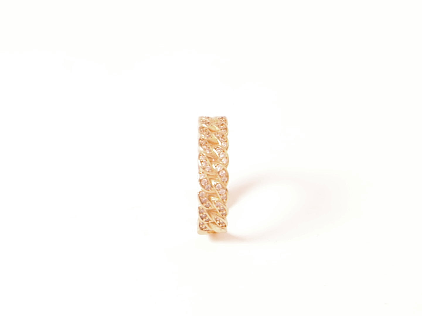 14k Gold Cz Miami Cuban Ring