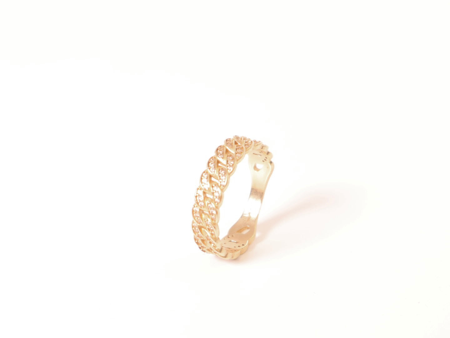 14k Gold Cz Miami Cuban Ring