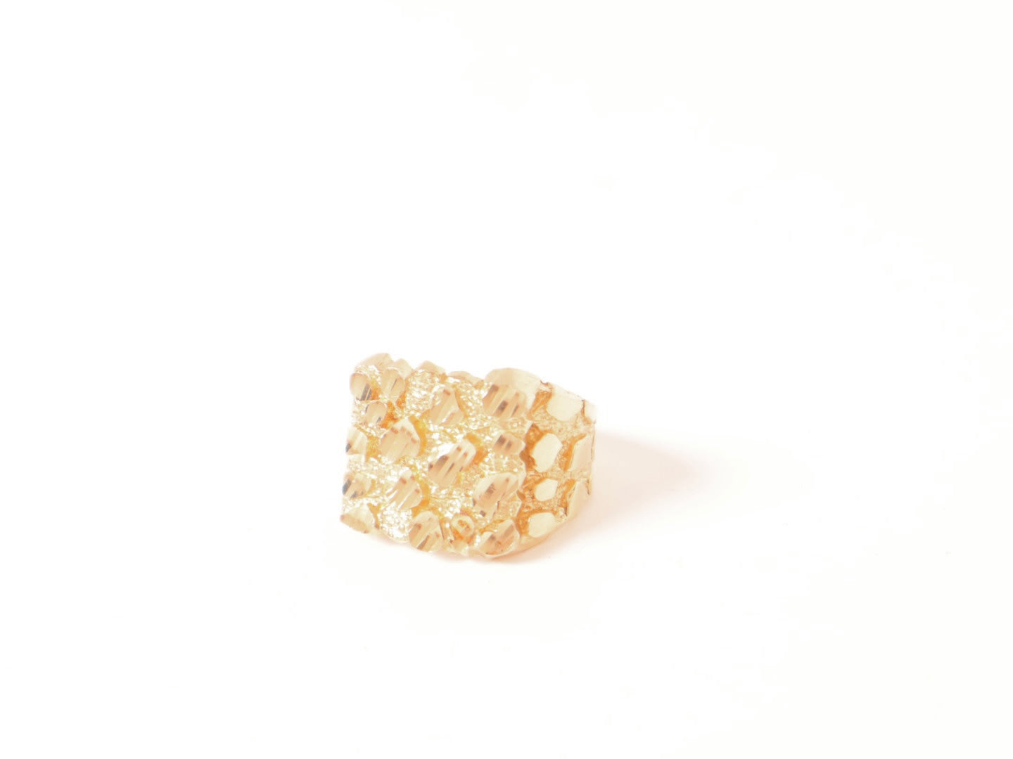 14k Gold Men's Nugget Ring (18mm)