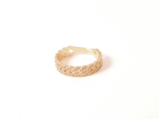 14k Gold Cz Miami Cuban Ring