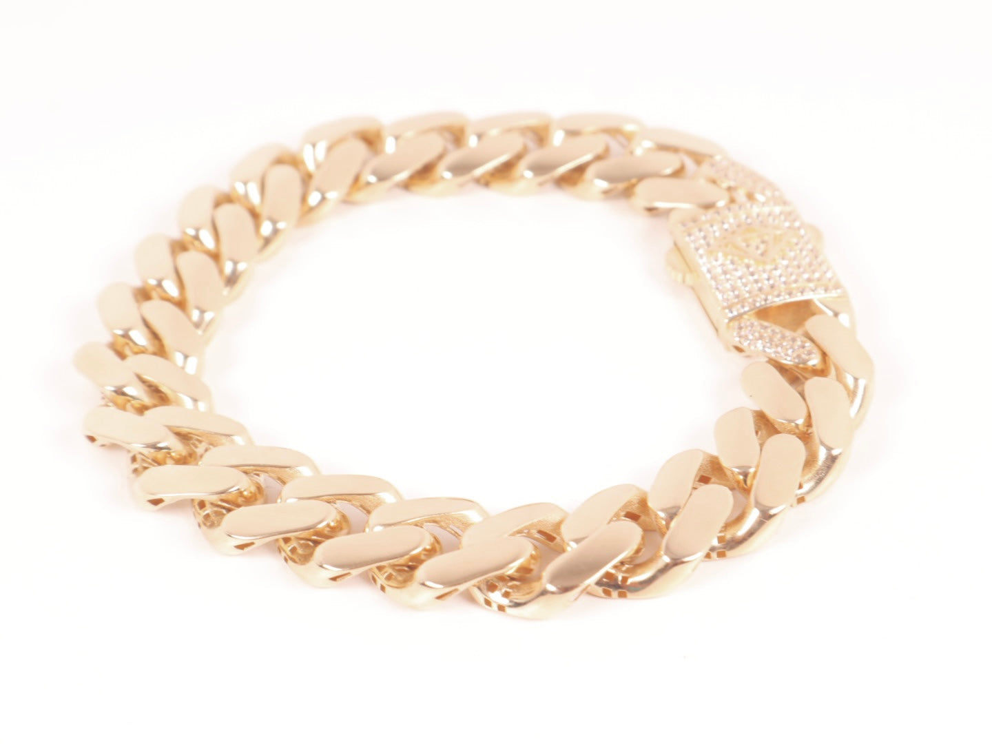 14k Gold Hollow Miami Cuban Bracelet (13mm)