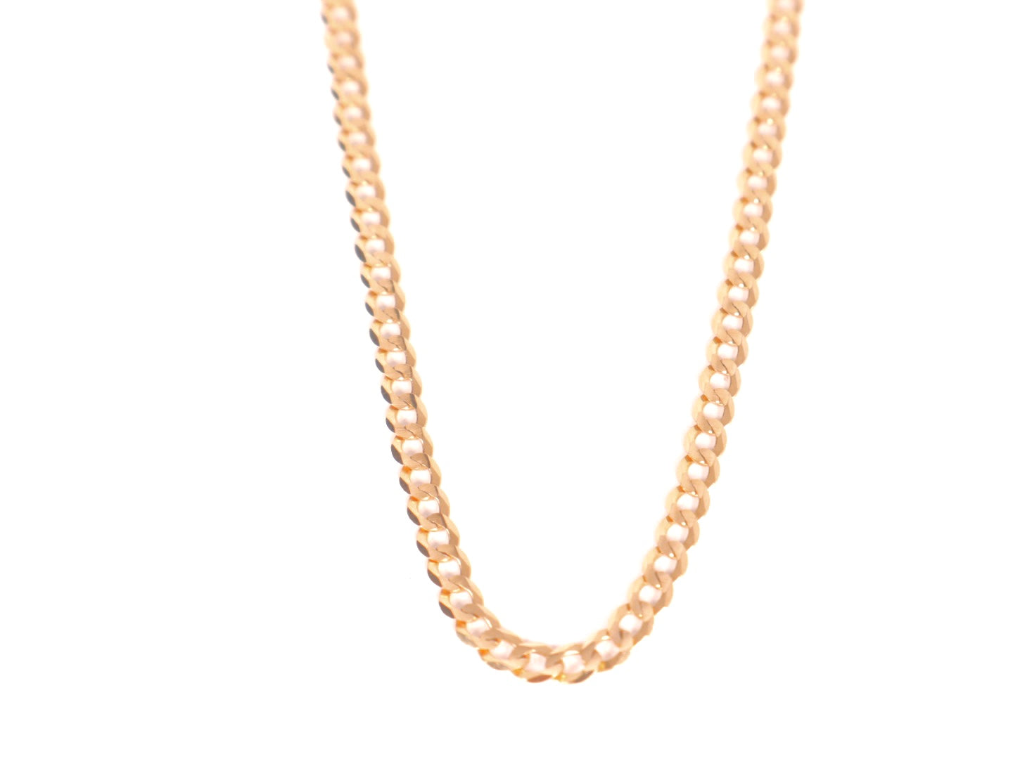 Solid 14k Gold Curb Chain (3mm)