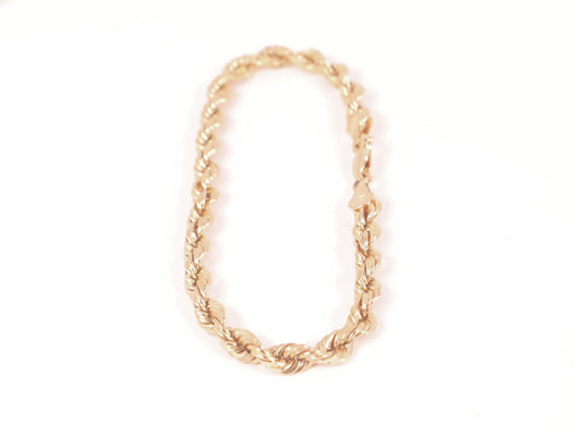 Solid 14k Gold Rope Bracelet (5mm)