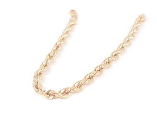 Solid 14k Gold Rope Bracelet (5mm)