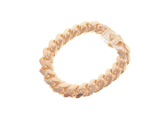 14k Gold Hollow Miami Cuban Bracelet (13mm)