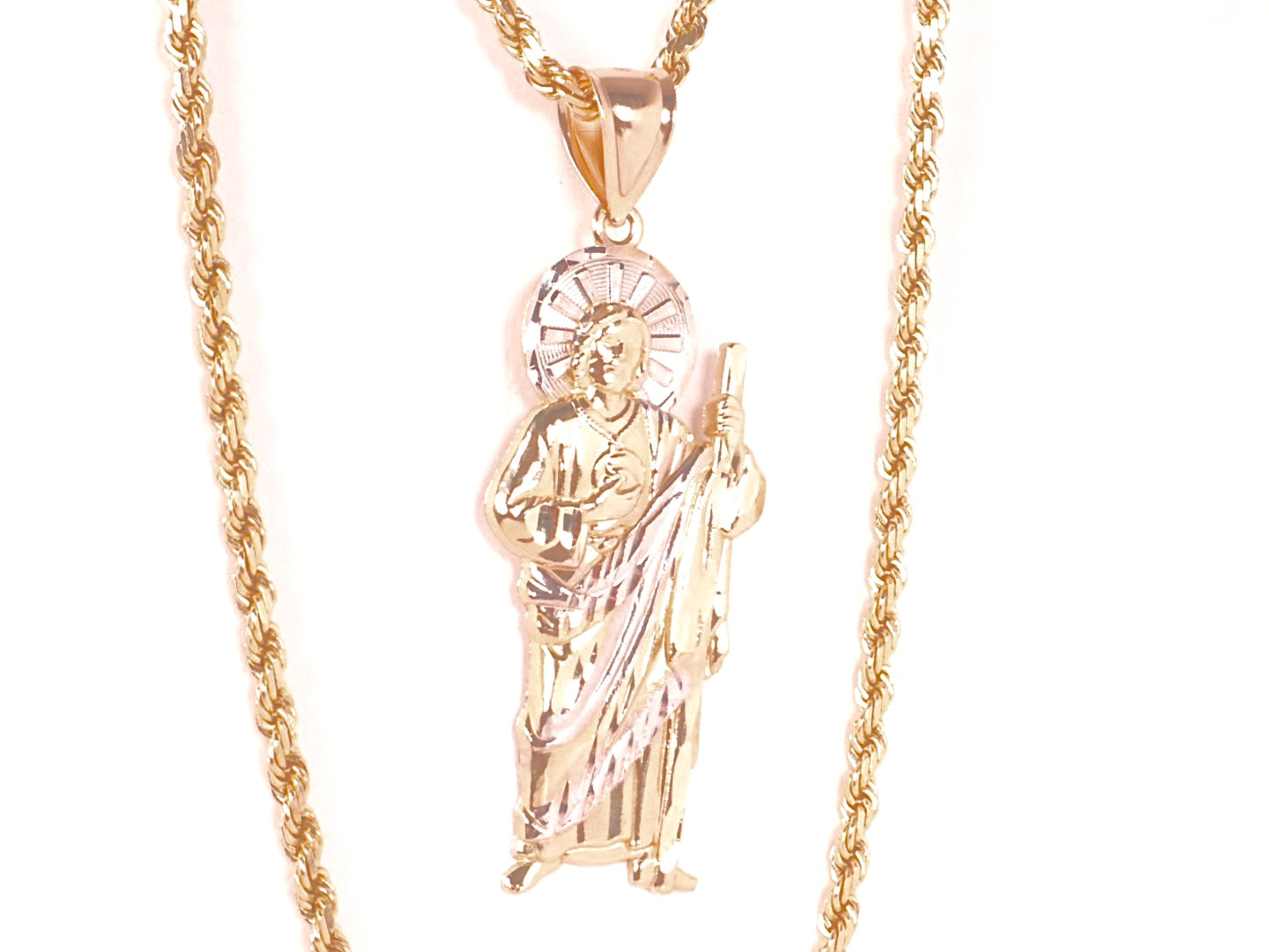 14k Gold San Judas Pendant & Chain