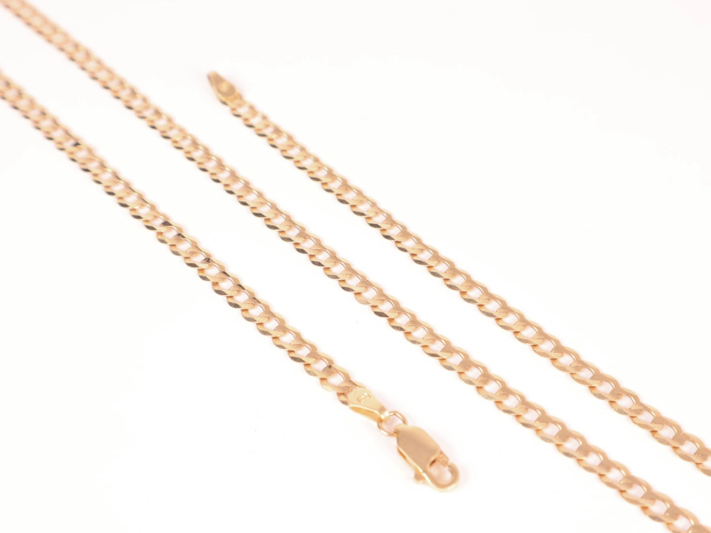 Solid 14k Gold Curb Chain (4mm)