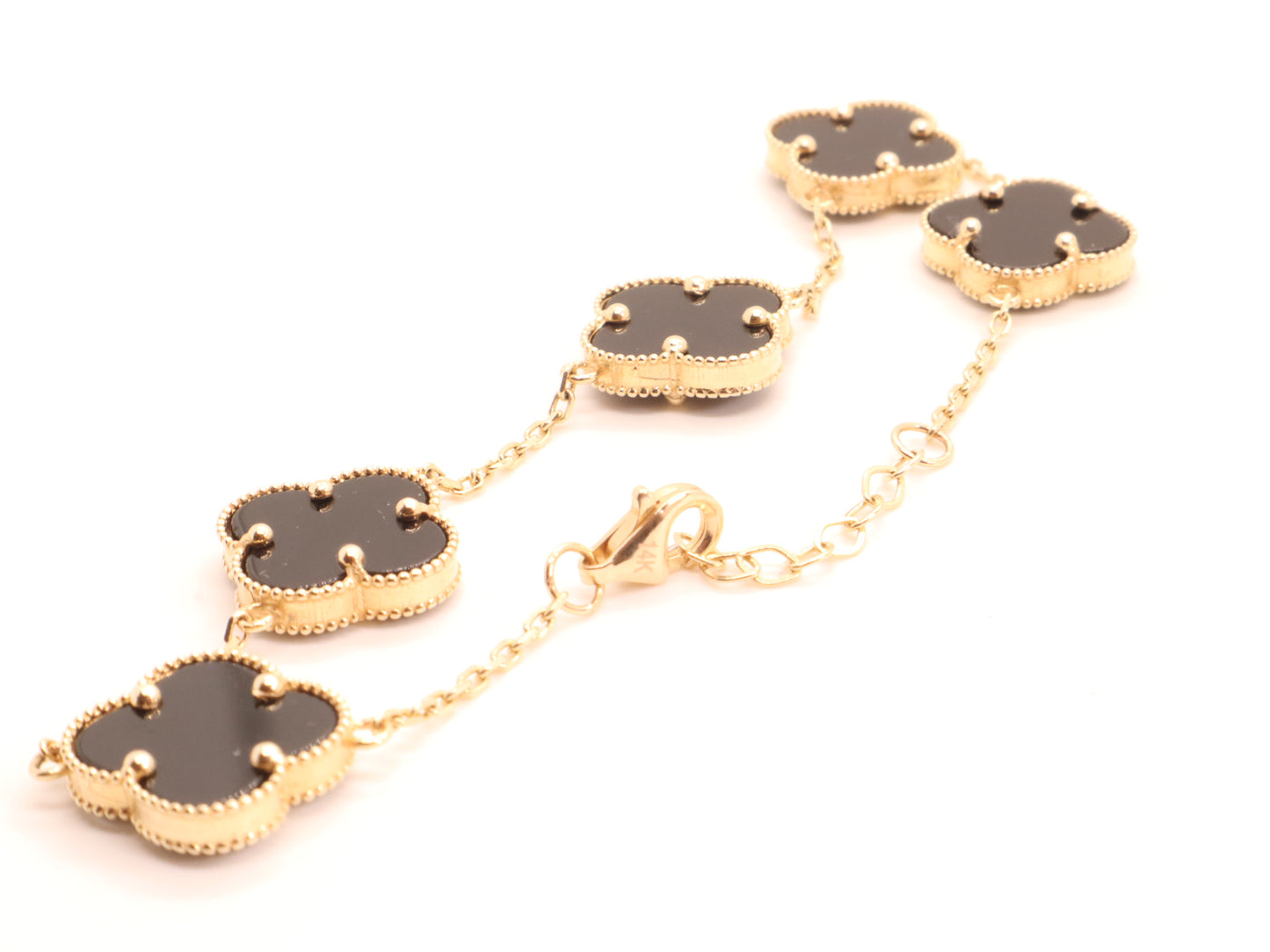 14k Gold Clover Bracelet