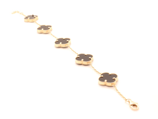 14k Gold Clover Bracelet