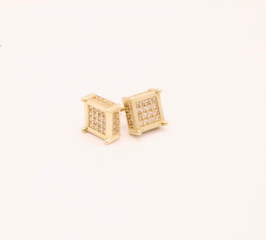 10k Gold Squared Earring