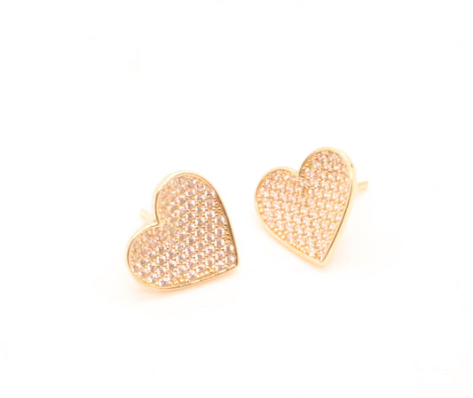 14K GOLD HEART EARRINGS