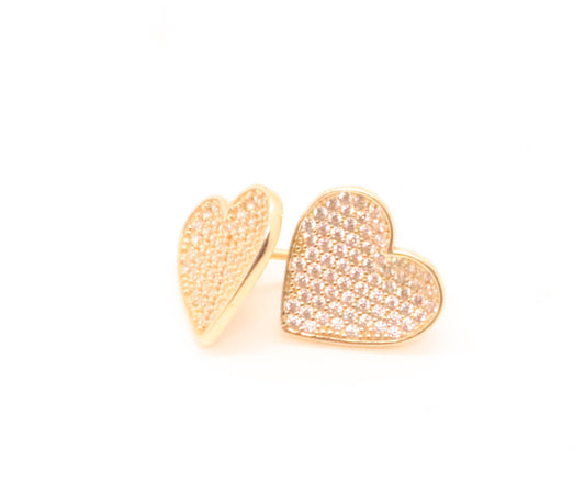 14K GOLD HEART EARRINGS