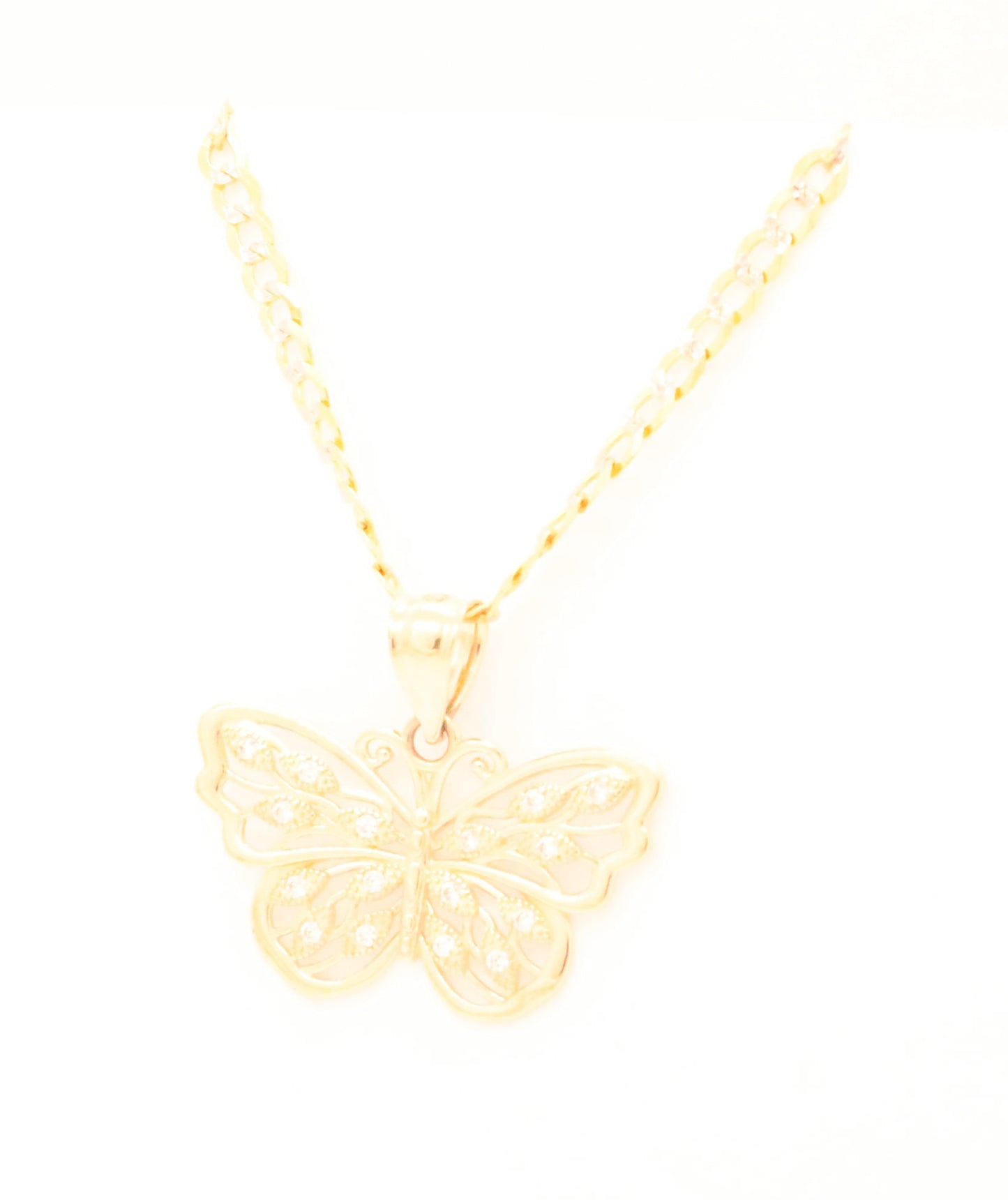 14k Gold Butterfly Pendant