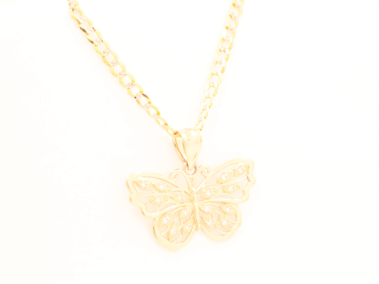 14k Gold Butterfly Pendant