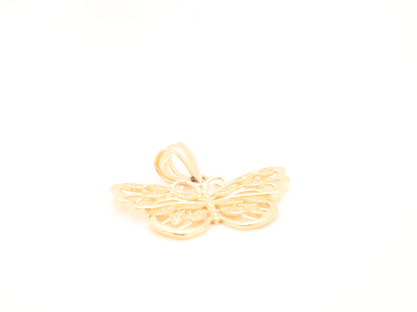 14k Gold Butterfly Pendant