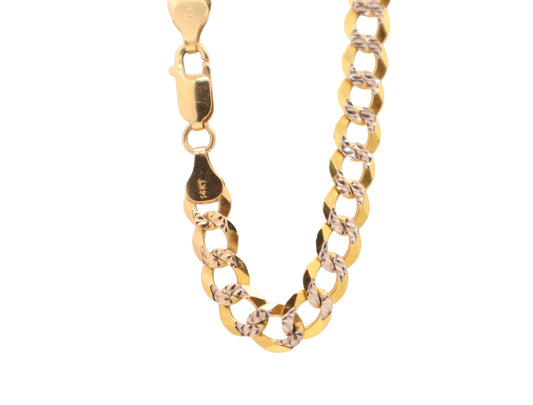 14k Gold Curb Link Chain (9mm) -Solid