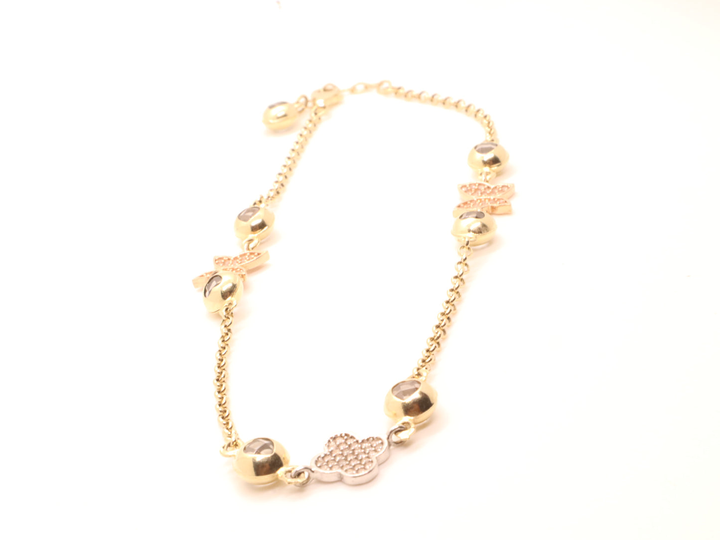 14k Gold Butterfly Anklet