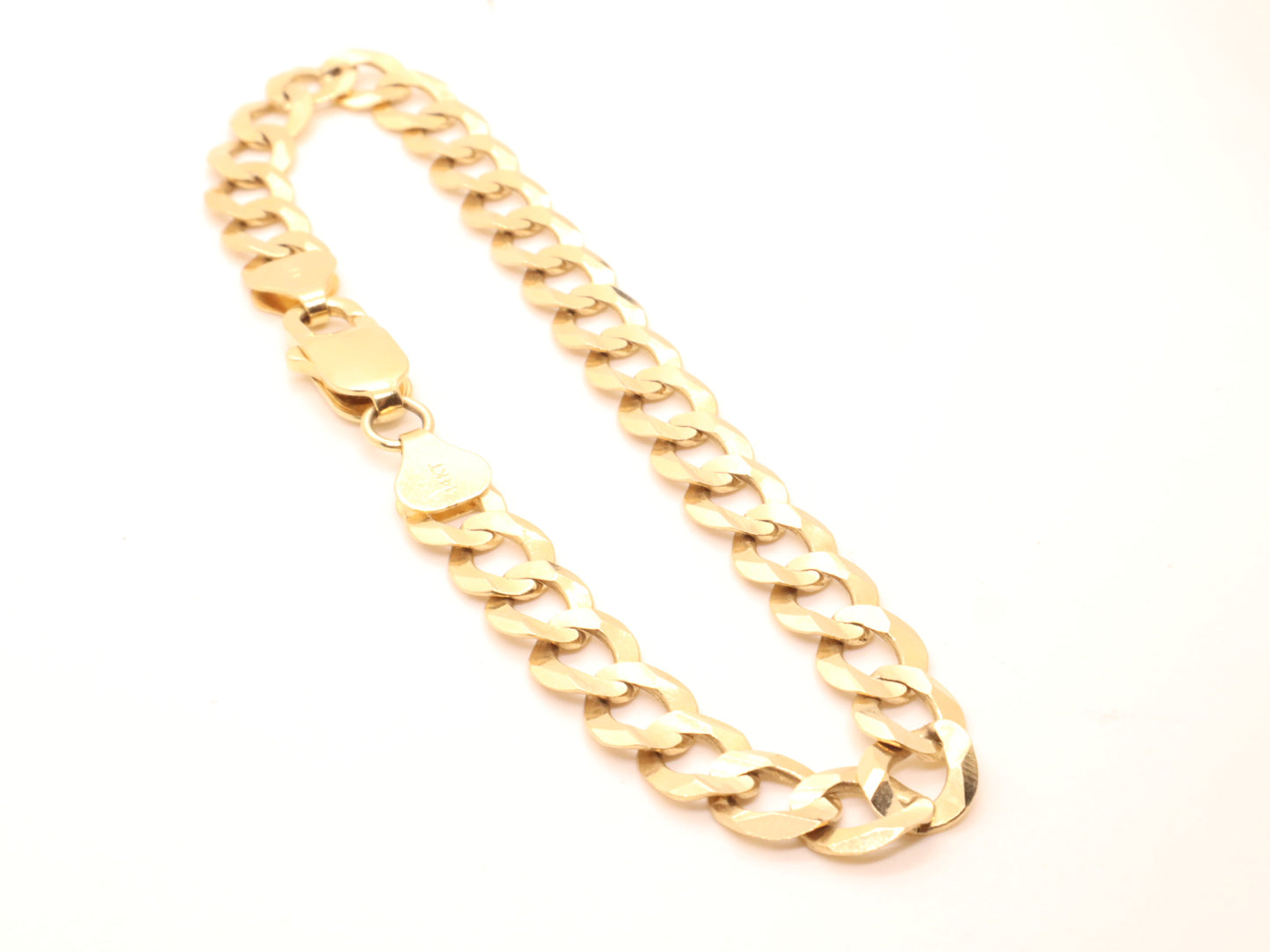 Solid 14k Gold Curb Link Bracelet (8mm)