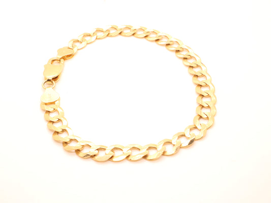 Solid 14k Gold Curb Link Bracelet (8mm)