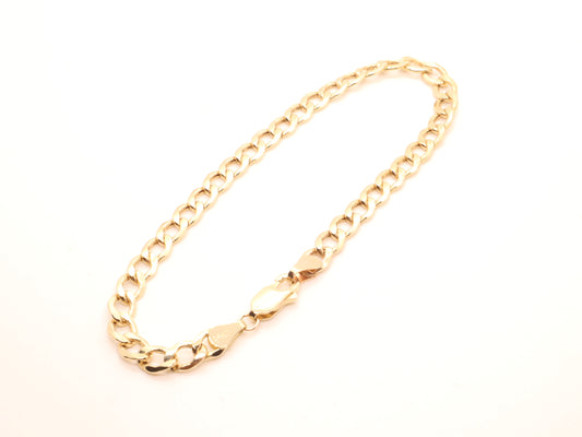 Hollow 14k Gold Curb Link Bracelet (6mm)