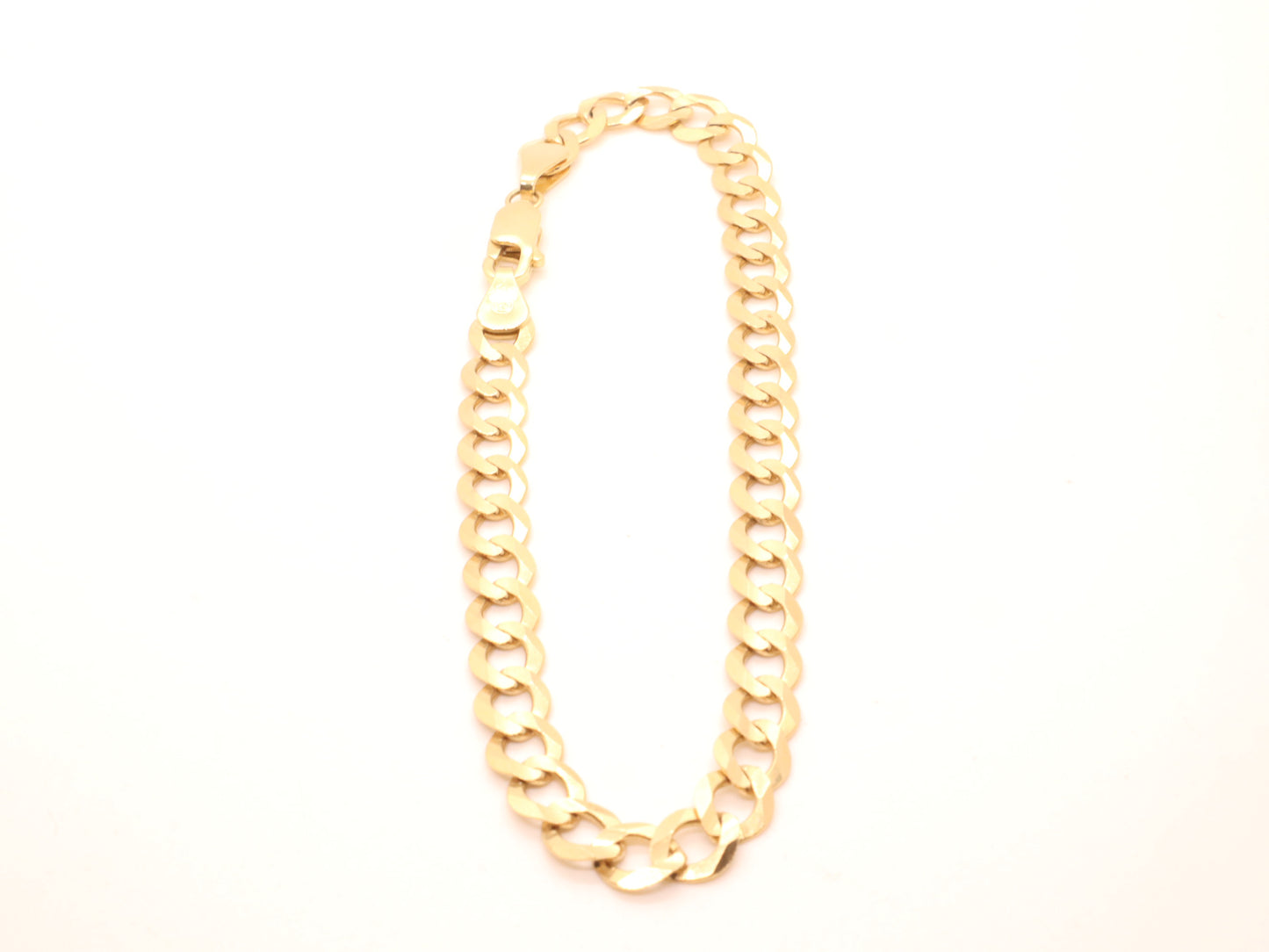 Solid 14k Gold Curb Link Bracelet (7mm)