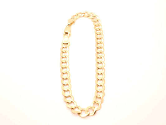 Solid 14k Gold Curb Link Bracelet (7mm)