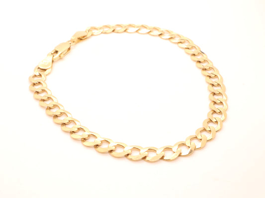 Solid 14k Gold Curb Link Bracelet (7mm)