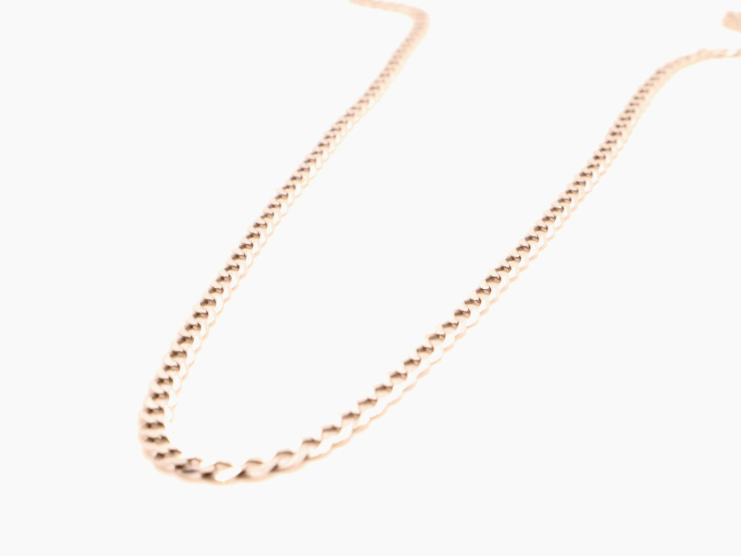 Solid 14k White Gold Curb link Chain (4mm)