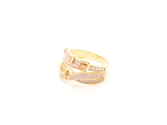 14k Gold Cz Belt Ring