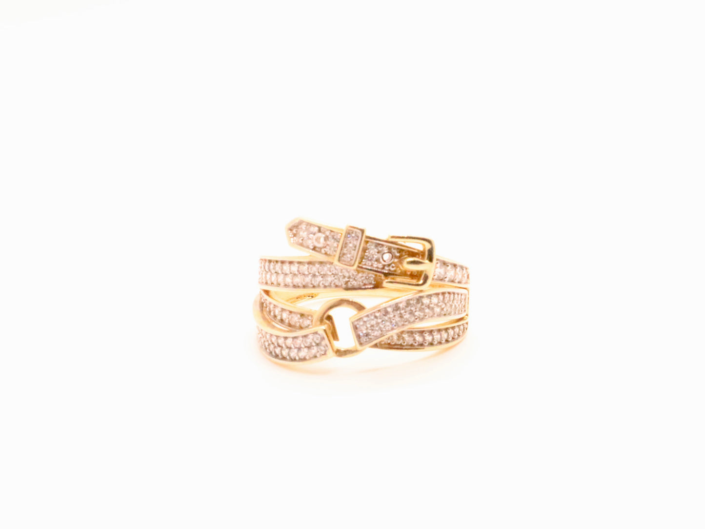 14k Gold Cz Belt Ring