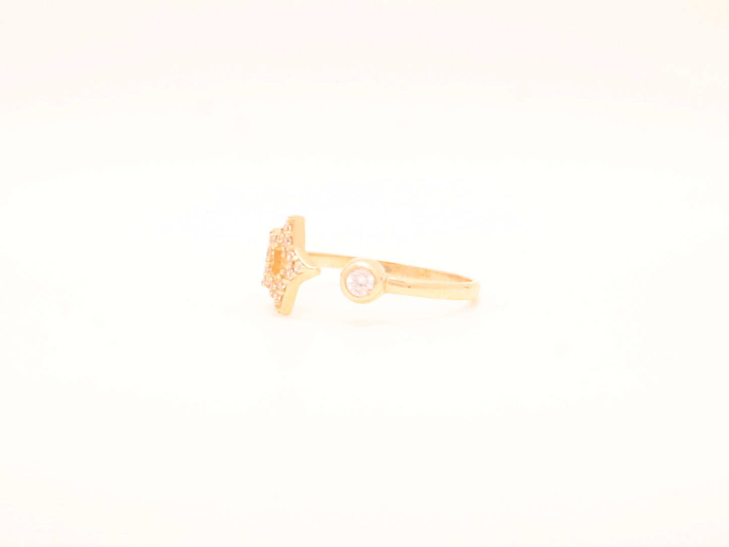 14k Gold Cz Star Ring