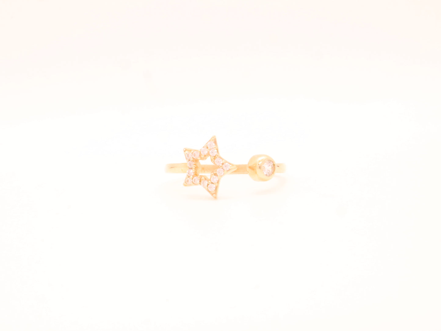 14k Gold Cz Star Ring