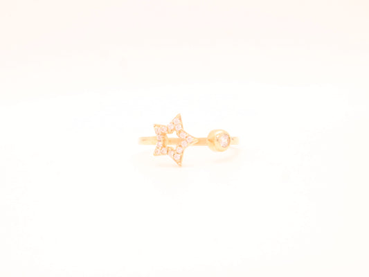 14k Gold Cz Star Ring