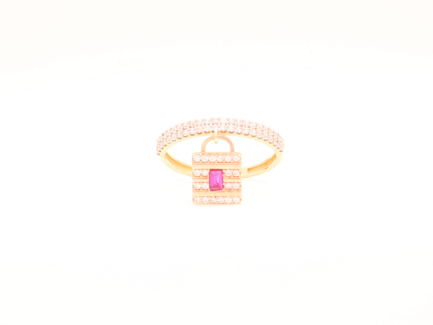 14k Gold Padlock Ring