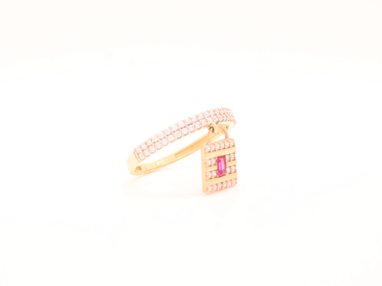 14k Gold Padlock Ring