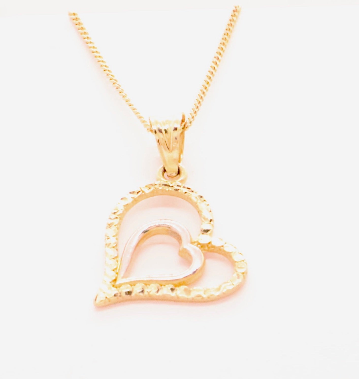 14k Gold Heart Necklace Pendant