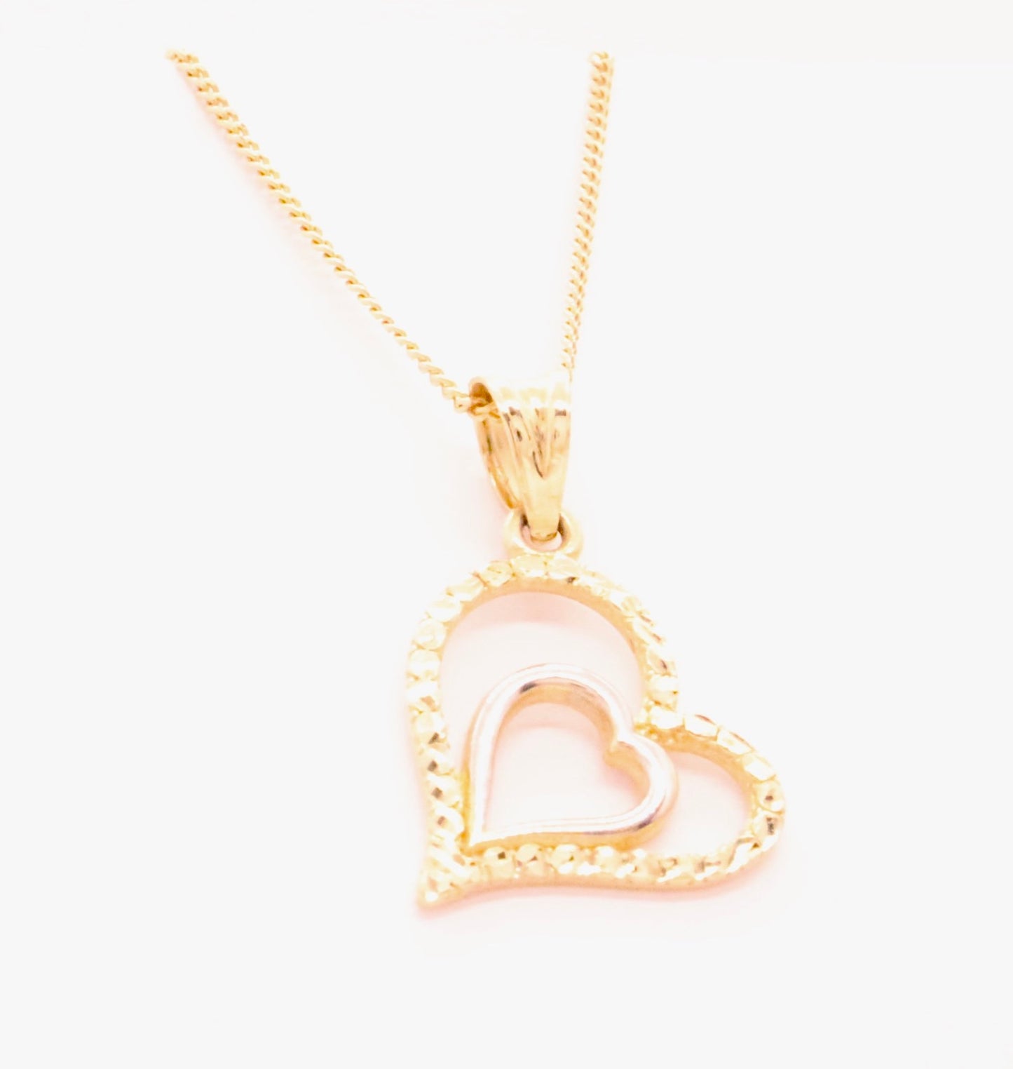 14k Gold Heart Necklace Pendant