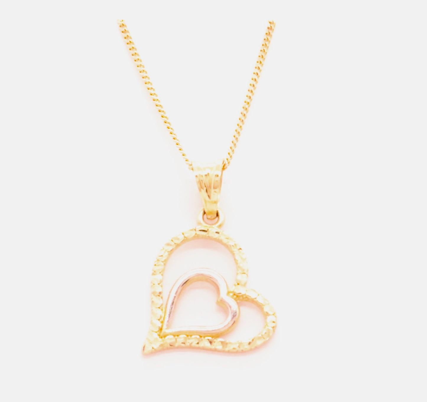 14k Gold Heart Necklace Pendant